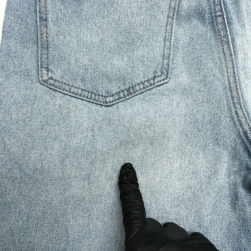 Twelve Jeans Womens 28 Blue High Rise Straight Crop Raw Hem Distressed Denim - Picture 12 of 13